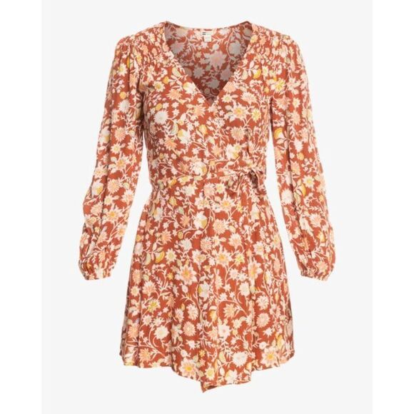✨Billabong Spring Romance Mini Wrap Red Clay Sz Large Dress✨ - Picture 6 of 10